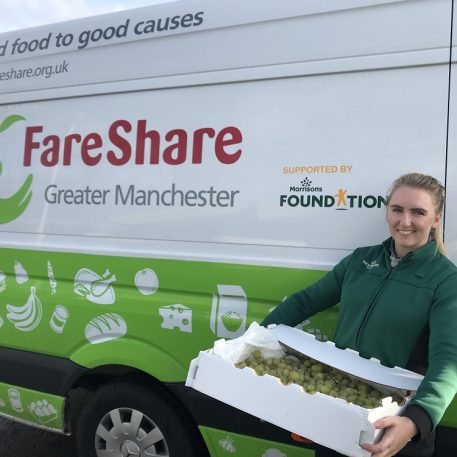 Morrisons Culter Heights donate grapes to FareShare