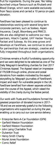 fruit for ingredients  During the year  Yeo Valley launched unique flavours such as Rhubarb and Blood Orange  which w   