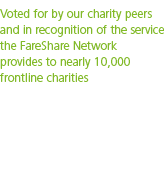 Voted for by our charity peers and in recognition of the service the FareShare Network provides to nearly 10 000 fron   