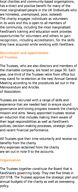 local charities and community-based organisations  has a direct and positive benefit for many of the most marginalise   