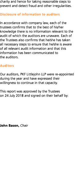 charity and hence for taking reasonable steps to prevent and detect fraud and other irregularities  Disclosure of inf   