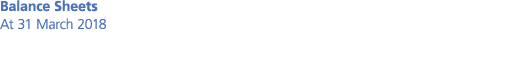 Balance Sheets At 31 March 2018