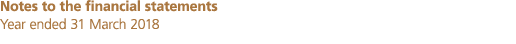 Notes to the financial statements Year ended 31 March 2018