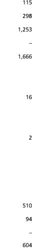 115 298 1 253   1 666  16  2    510 94   604