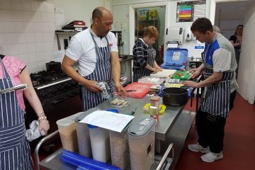 Adelaide House residents cookery class using FareShare GO food