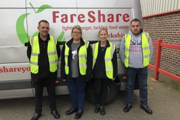 Team of colleagues from Kerry Foods’ Dairy site in Ossett volunteering with FareShare Yorkshire.