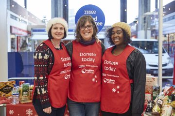 Volunteers Sarah, Deborah and Dordhin in Catford Tesco
