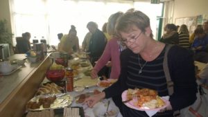 Tomorrow's Women Wirral beneficiary enjoying food delivered by FareShare