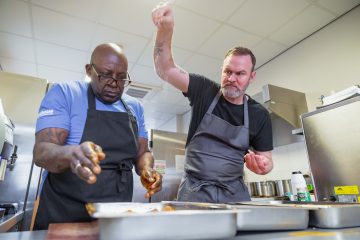 Fareshare redistributes surplus food to charities, that turn it into meals.