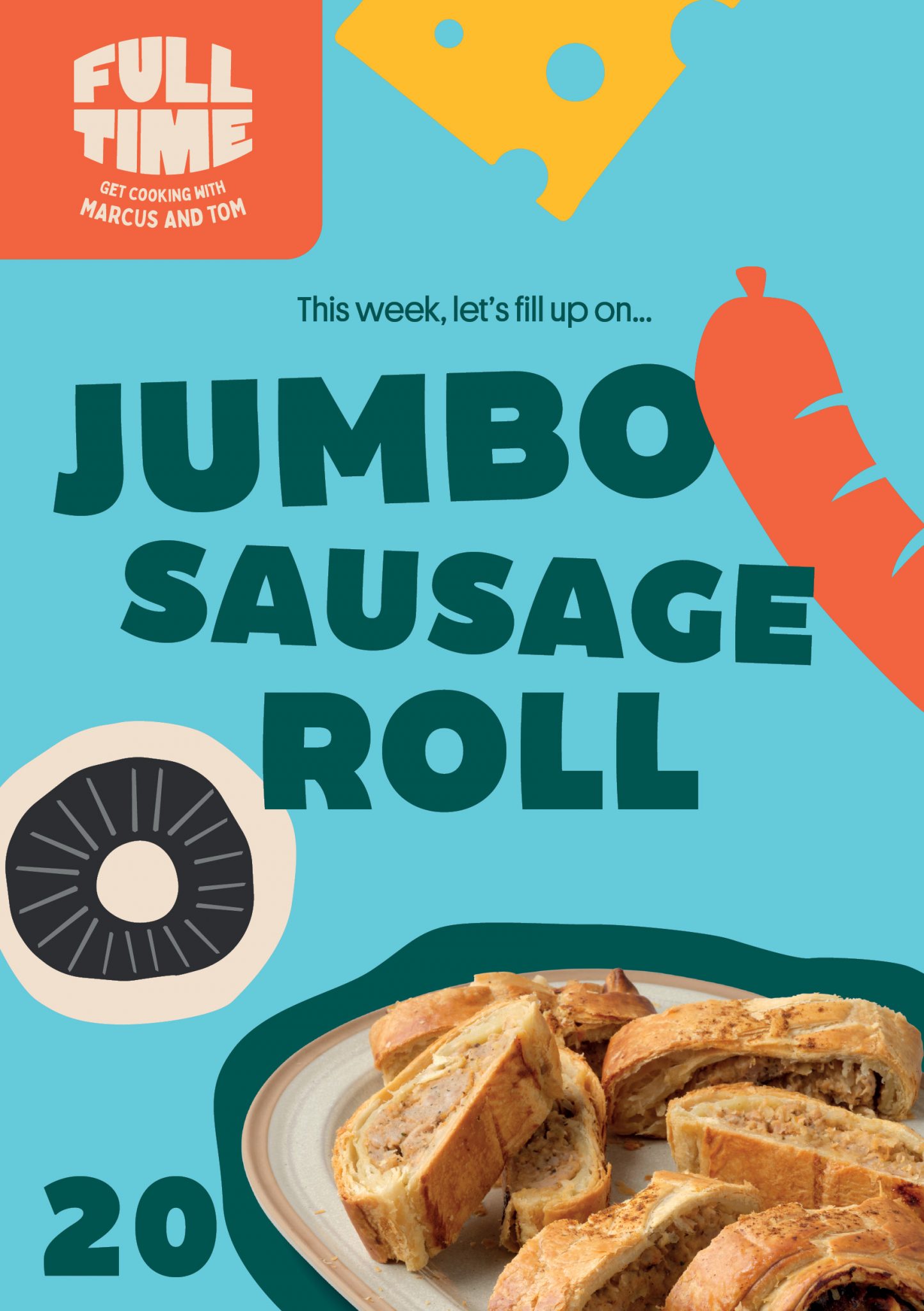 Full Time Meals Jumbo Sausage Roll Fareshare 3498