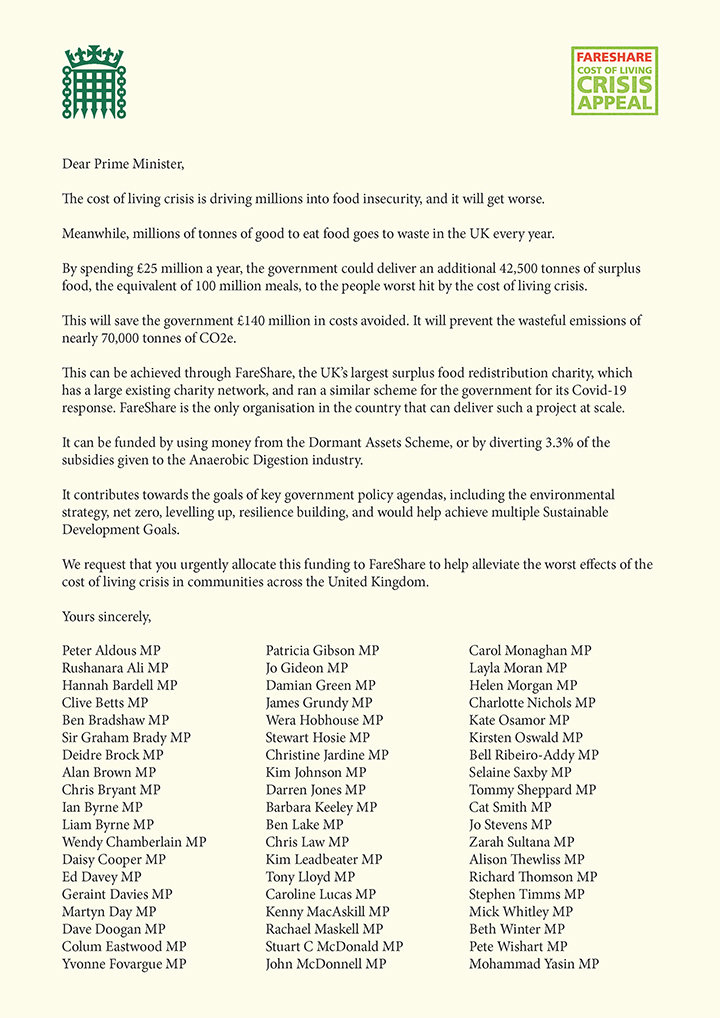 Letter to the PM With Signatures
